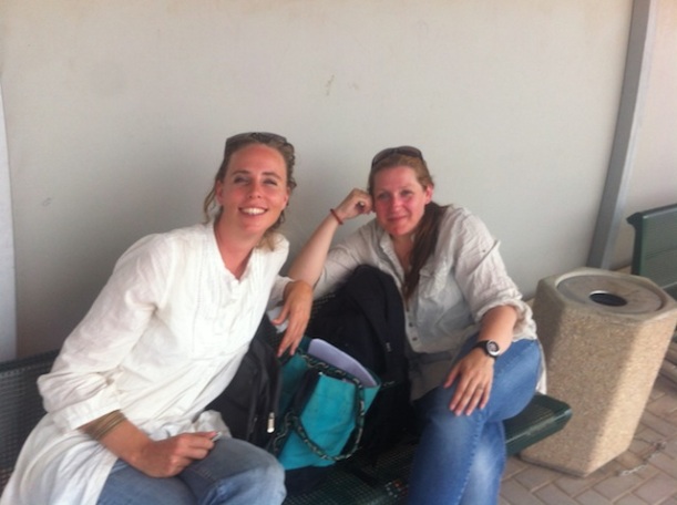 Jag och Catrin vid Erez checkpoint